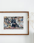 Memory Alley - Japanese Street Market print of painting by Medjool Studio. Print of original gouache painting of a small Japanese BBQ restaurant in Memory Alley, Tokyo, Japan. The smell of steam, BBQ and murmur of quiet conversation is captured in this piece.